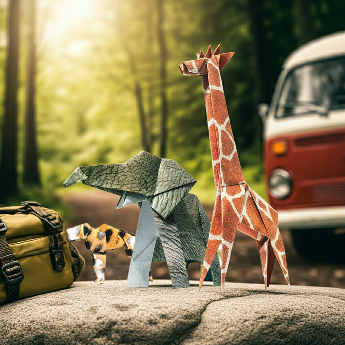 Japanese handmade origami-African savannah series: Giraffe/Elephant/Cheetah｜Made in Japan
