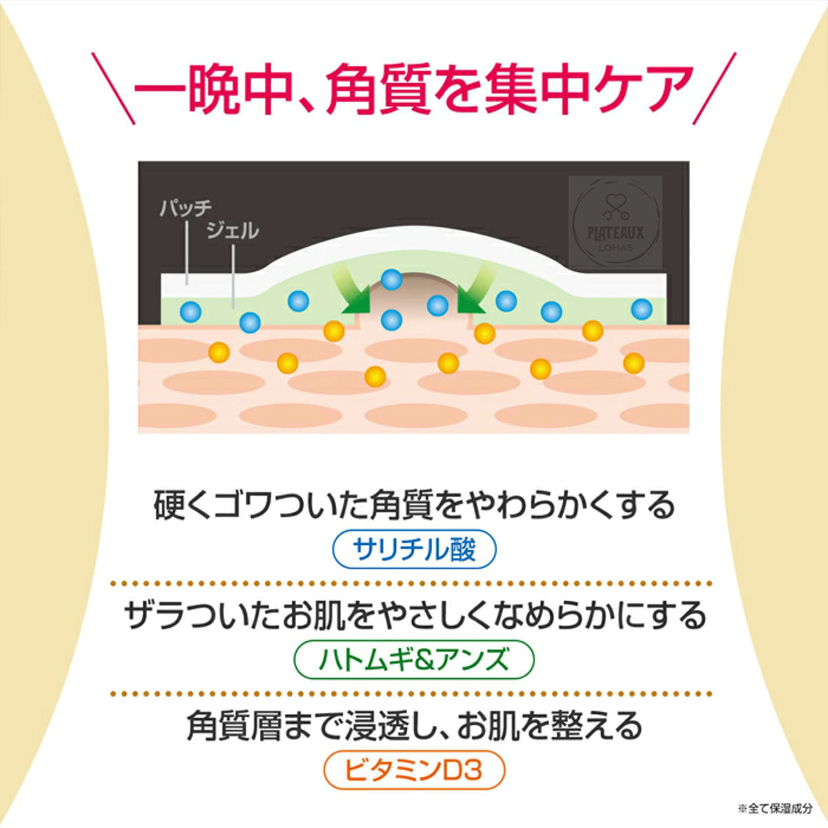 Buhna夜用淡斑去疣去角質護理貼 (適用於臉部、頸部、胸前、眼角)50片 | 日本製造